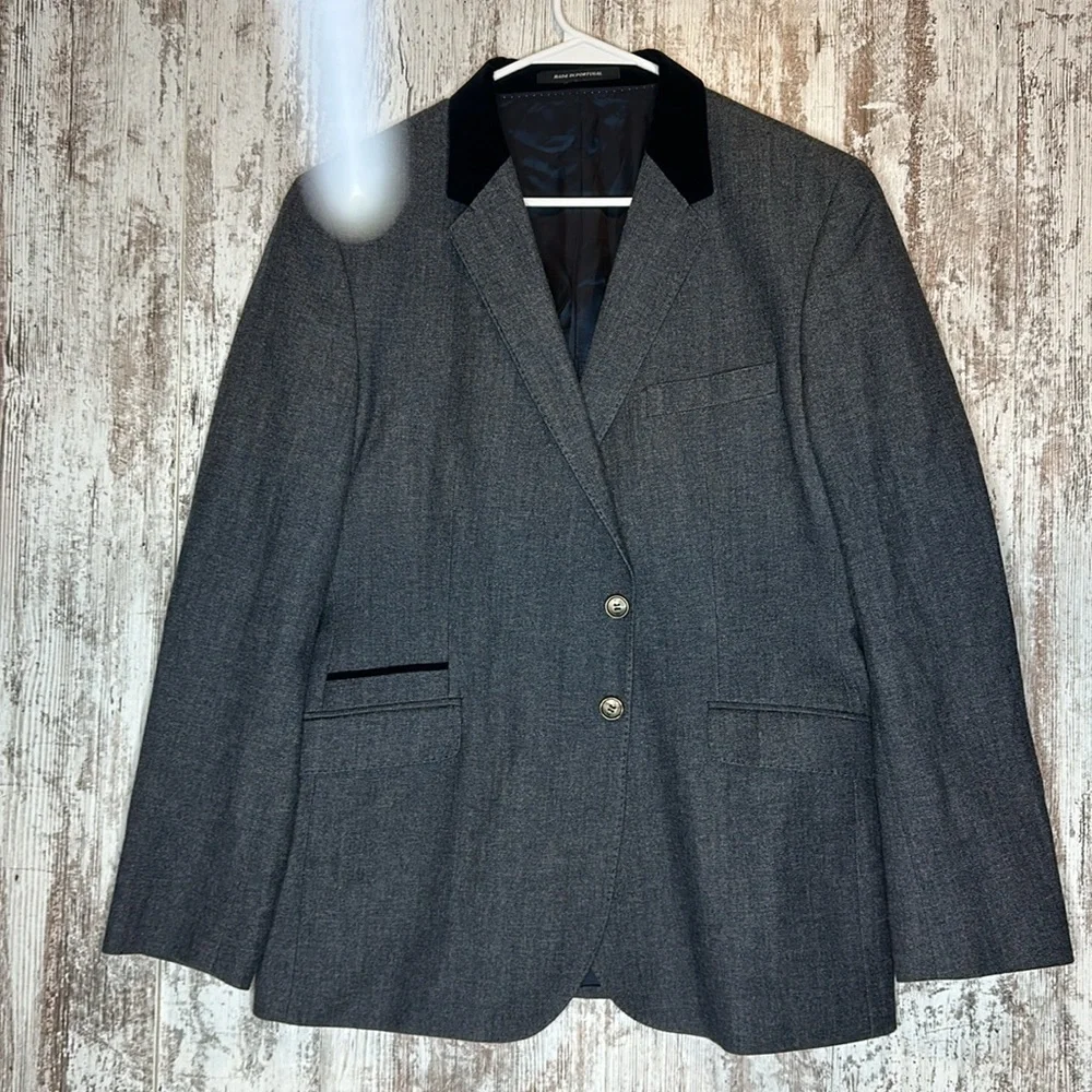Paul Smith Double Button Blazer With Velvet Accents Sz 44